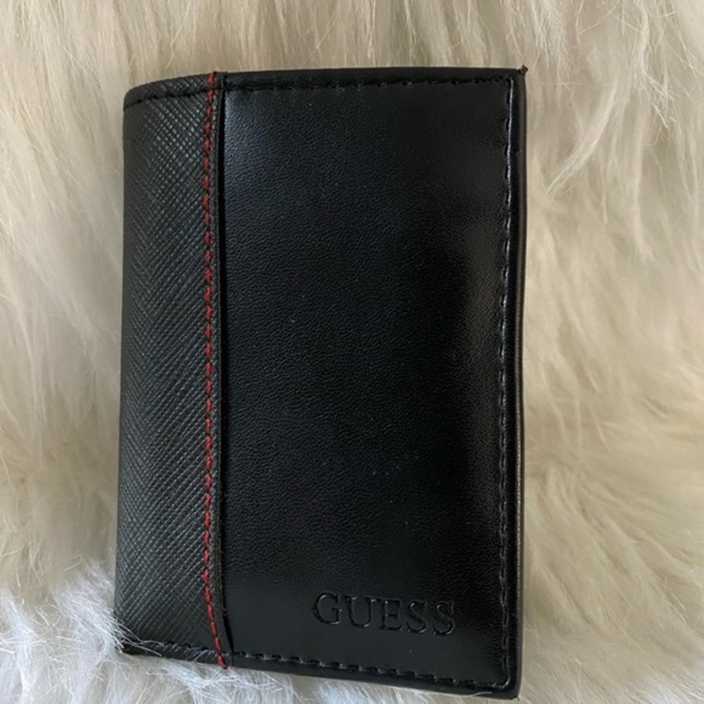 Guess Tri Fold Wallet Mens‎ Black